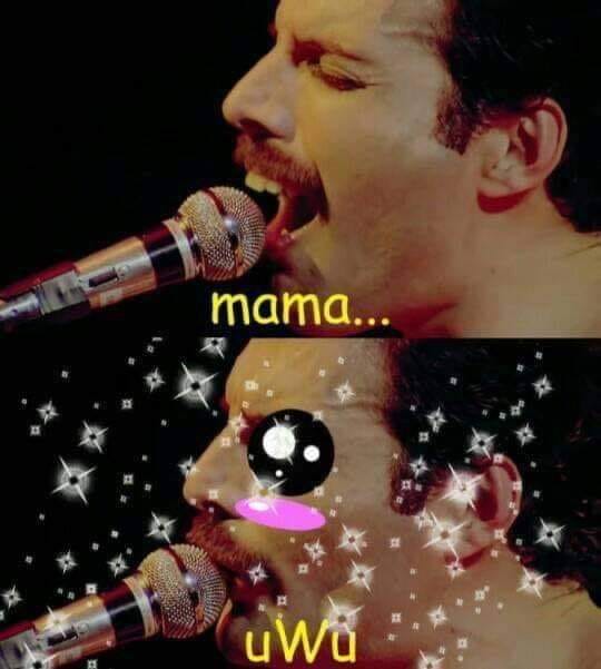 This meme features a screenshot of a person singing into a microphone, with their face distorted and exaggerated to make them look like a cartoon character. The text "mama" is written above the person's head, and the text "meme" is written below the person's head, but is partially cut off by the image. The image is captioned "mama" and "meme" but the latter is cut off.